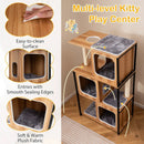 Modern Cat Tree Cat House with Metal Frame and Scratching Posts-Natural by LJGDeals