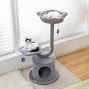 42 Inch Tall Cat Tower with Curved Metal Supporting Frame for Large and Small Cats-Gray by LJGDeals