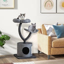 Cat Tree for Indoor Cats with Curved Metal Supporting Frame for Large & Small Cats-Gray by LJGDeals