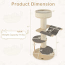 47 Inches Cat Tree for Indoor Cats with Thickened Sisal Scratching Posts-Gray by LJGDeals