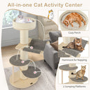 47 Inches Cat Tree for Indoor Cats with Thickened Sisal Scratching Posts-Gray by LJGDeals