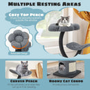 Cat Tree for Indoor Cats with Curved Metal Supporting Frame for Large & Small Cats-Gray by DirectDeals