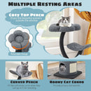 Cat Tree for Indoor Cats with Curved Metal Supporting Frame for Large & Small Cats-Gray by LJGDeals