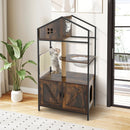 Cat Tree with Litter Box Enclosure Industrial Cat Tower Multi-level Cat Condo Furniture for Indoor Cats-Rustic Brown by LJGDeals
