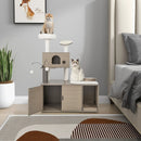 2-in-1 Modern Cat Tower with Litter Box Enclosure for Indoor Cars-Gray by LJGDeals
