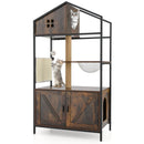 Cat Tree with Litter Box Enclosure Industrial Cat Tower Multi-level Cat Condo Furniture for Indoor Cats-Rustic Brown by LJGDeals