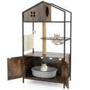 Cat Tree with Litter Box Enclosure Industrial Cat Tower Multi-level Cat Condo Furniture for Indoor Cats-Rustic Brown by LJGDeals