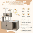 2-in-1 Modern Cat Tower with Litter Box Enclosure for Indoor Cars-Gray by LJGDeals