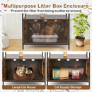 Cat Tree with Litter Box Enclosure Industrial Cat Tower Multi-level Cat Condo Furniture for Indoor Cats-Rustic Brown by LJGDeals