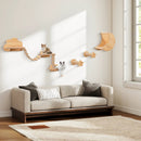 Cat Wall Furniture Set Kitten Wall Mounted Shelves with Hammock-Natural by LJGDeals