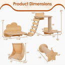Cat Wall Furniture Set Kitten Wall Mounted Shelves with Hammock-Natural by LJGDeals