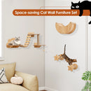 Cat Wall Furniture Set Kitten Wall Mounted Shelves with Hammock-Natural by LJGDeals