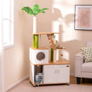 Hidden Cat Washroom with Cat Tower for Indoor Cats-White by LJGDeals