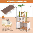 Hidden Cat Washroom with Cat Tower for Indoor Cats-White by LJGDeals