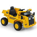 12V Caterpillar Licensed Kids Ride on Dump Truck with Tiltable Bump Bed-Yellow by LJGDeals
