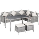 5 Piece Rattan Outdoor Patio Couch Set