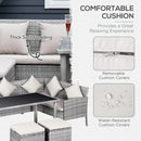 5 Piece Rattan Outdoor Patio Couch Set