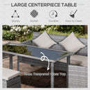 5 Piece Rattan Outdoor Patio Couch Set