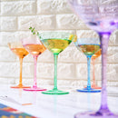 Colored Coupe Glasses Set Of 6 12 Oz Classic Cocktail Glassware For Champagne Martini Manhattan Cosm by The Wine Savant