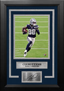 CeeDee Lamb in Action Dallas Cowboys 8" x 10" Framed Football Photo with Engraved Autograph by Dynasty Sports & Framing