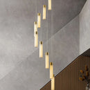 Cylindrical Celestial Alabaster Cascade Chandelier