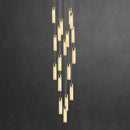 Cylindrical Celestial Alabaster Cascade Chandelier