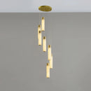 Cylindrical Celestial Alabaster Cascade Chandelier