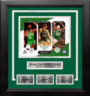 Bill Russell, John Havlicek, & Larry Bird Boston Celtics 8x10 Framed Photo with Engraved Autographs by Dynasty Sports & Framing