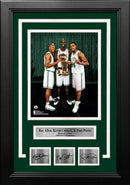 Ray Allen, Kevin Garnett, & Paul Pierce Boston Celtics 8x10 Framed Photo with Engraved Autographs by Dynasty Sports & Framing