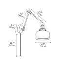 Ceramic Brass Retractable Arm Wall Light 4.7"