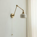 Ceramic Brass Retractable Arm Wall Light 4.7"