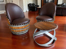 Whiskey & Wine Barrel Hoop Table Set — 2 Chairs, Black Edition