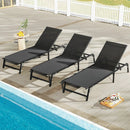 Chaise Lounge Chair Set of 2 Foldable Patio Lounge Chairs-Black by LJGDeals