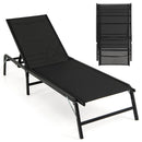 Chaise Lounge Chair Set of 2 Foldable Patio Lounge Chairs-Black by LJGDeals