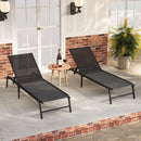 Chaise Lounge Chair Set of 2 Foldable Patio Lounge Chairs-Black by LJGDeals