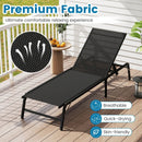 Chaise Lounge Chair Set of 2 Foldable Patio Lounge Chairs-Black by LJGDeals
