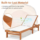 Outdoor Wood Chaise Lounge Chair with 5-Postion Adjustable Back by LJGDeals