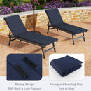 Outdoor Chaise Lounge Cushion Patio Furniture Folding Pad with Fixing Straps by LJGDeals