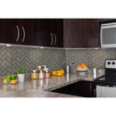MSI Champagne Bevel Herringbone Glass Mosaic Tile 11.08"x13.86"
