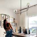 61 Inch Two Shade Linear Iron Pendant by Decor Steals