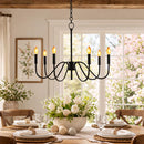 Black Metal 6 Light Candelabra Chandelier by Decor Steals