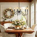 Black Metal 6 Light Candelabra Chandelier by Decor Steals