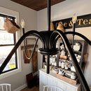 Black Metal 6 Light Candelabra Chandelier by Decor Steals