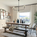 61 Inch Two Shade Linear Iron Pendant