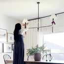 61 Inch Two Shade Linear Iron Pendant by Decor Steals