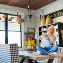 Black Metal 6 Light Candelabra Chandelier by Decor Steals