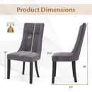 Channel Tufted Dining Chairs Set of 2 Upholstered Kitchen Side Chairs with High Backrest-Gray by DirectDeals