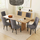 Channel Tufted Dining Chairs Set of 2 Upholstered Kitchen Side Chairs with High Backrest-Gray by DirectDeals