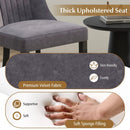 Channel Tufted Dining Chairs Set of 2 Upholstered Kitchen Side Chairs with High Backrest-Gray by DirectDeals