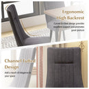 Channel Tufted Dining Chairs Set of 2 Upholstered Kitchen Side Chairs with High Backrest-Gray by DirectDeals